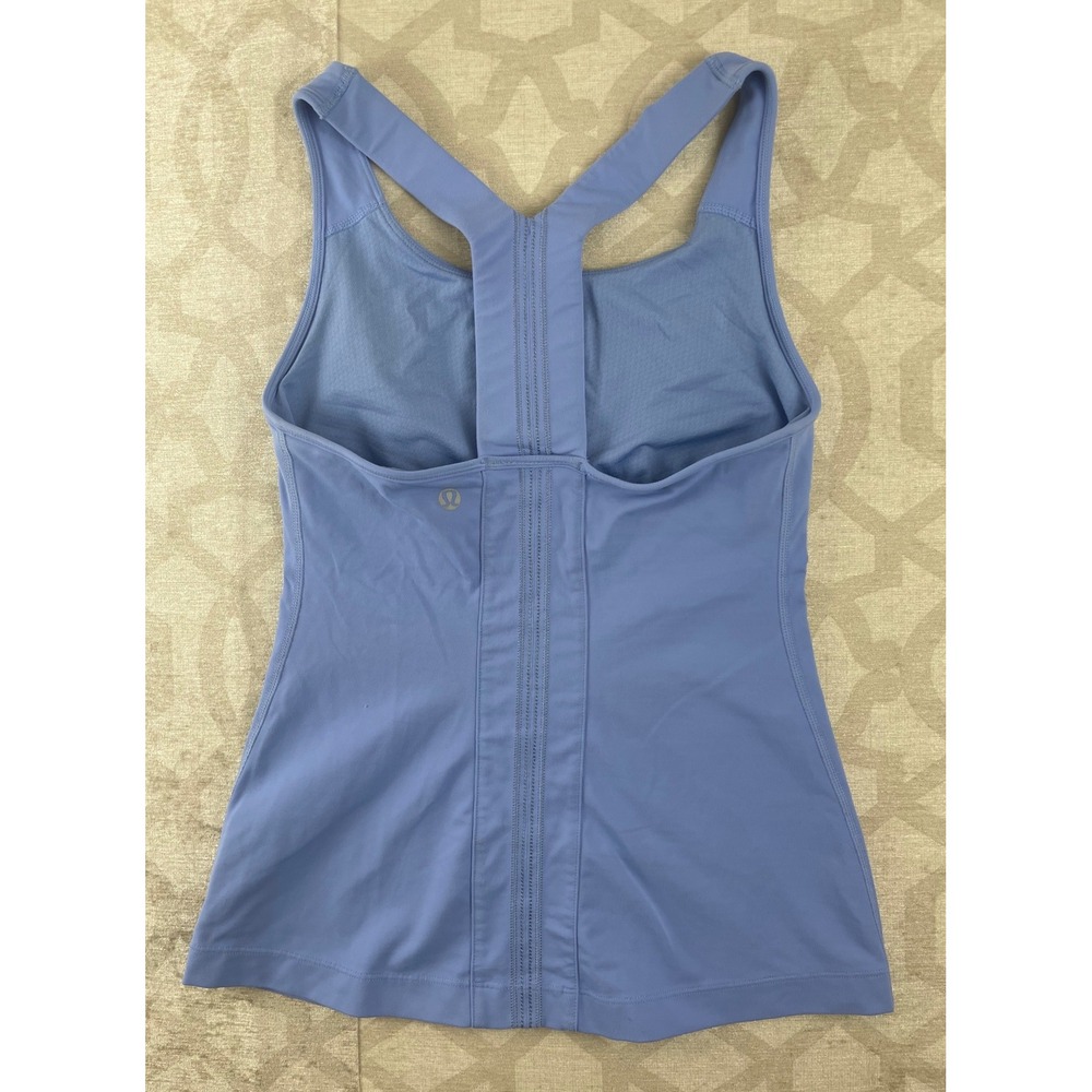 Lululemon Periwinkle Blue Racerback Tank Top Built-in Shelf‎ Bra Ladder Stitch - Picture 7 of 8